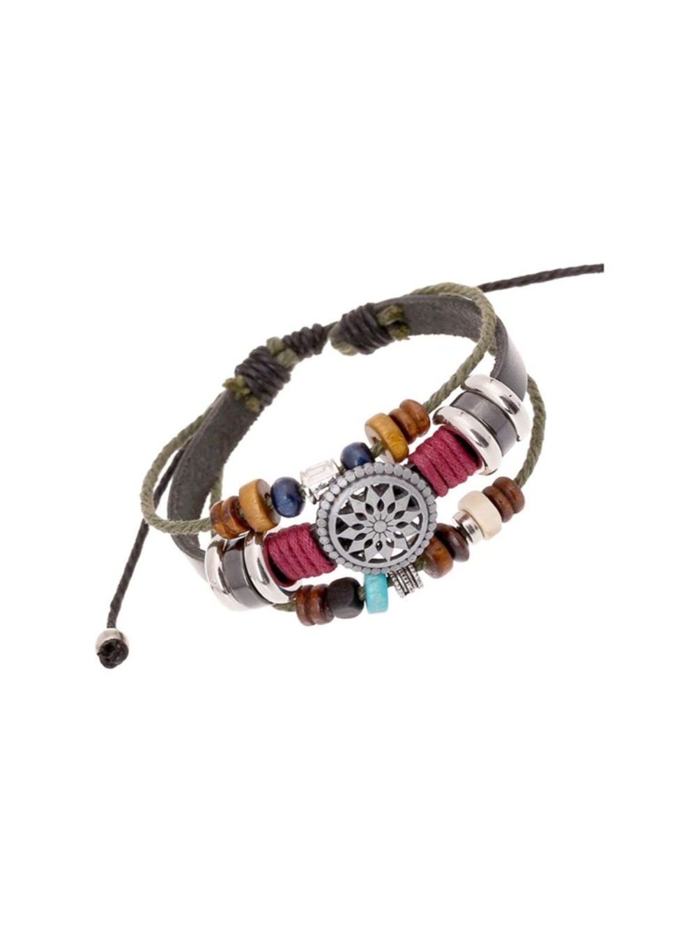 Boho Multicolor Leather Wrap Bracelet - Unbranded